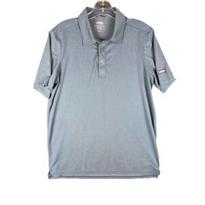 AFTCO AFTECH Mens Blue Heather Performance Short Sleeve Fishing Polo Shirt